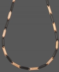 A unique mix. This stylish men's necklace combines rectangular links made of black and brown ion-plated stainless steel. Approximate length: 24 inches. A unique mix. This stylish men's necklace combines rectangular links made of black and brown ion-plated stainless steel. Approximate length: 24 inches.