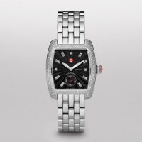 Michele Woman's MWW02A000403 Urban Mini Diamond Black Dial Steel Bracelet Watch Michele Woman's MWW02A000403 Urban Mini Diamond Black Dial Steel Bracelet Watch