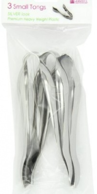 Mozaik Serving Tongs, Silver, 3-Count Small Tongs (Pack of 6) Mozaik Serving Tongs, Silver, 3-Count Small Tongs (Pack of 6)