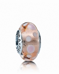 A bubbly pattern on murano glass adds an effervescent element to your bracelet. Logo-engraved sterling silver trim displays the PANDORA signature. A bubbly pattern on murano glass adds an effervescent element to your bracelet. Logo-engraved sterling silver trim displays the PANDORA signature.