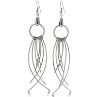 MULTI WIRE DROP BLK EAR Innovative Antique Finish Circular Drop Earrings MULTI WIRE DROP BLK EAR Innovative Antique Finish Circular Drop Earrings
