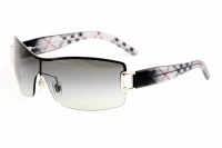 Burberry Women's 3043 Silver / Dark Burberry Pattern Frame/Grey Gradient Lens Metal Sunglasses Burberry Women's 3043 Silver / Dark Burberry Pattern Frame/Grey Gradient Lens Metal Sunglasses