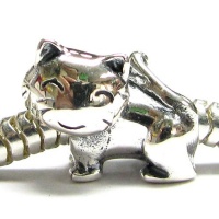 Sterling Silver Lovely Kitty Kitten Cat Bead For European Story Charm Bracelets Sterling Silver Lovely Kitty Kitten Cat Bead For European Story Charm Bracelets