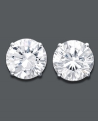 Total perfection. These stunning stud earrings feature certified, colorless diamonds (1-1/2 ct. t.w.) set in polished, 18k white gold. Approximate diameter: 6 mm. Total perfection. These stunning stud earrings feature certified, colorless diamonds (1-1/2 ct. t.w.) set in polished, 18k white gold. Approximate diameter: 6 mm.