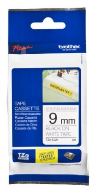 Brother Tape, Black on White extra strength, 9mm (TZeS221) - Retail Packaging Brother Tape, Black on White extra strength, 9mm (TZeS221) - Retail Packaging