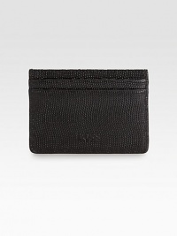 Handsome cardholder crafted of printed calfskin and lamb leather.ID window4 outside pockets1 inside pocket4 X 2½Imported Handsome cardholder crafted of printed calfskin and lamb leather.ID window4 outside pockets1 inside pocket4 X 2½Imported