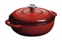 Lodge Color EC3D43 Enameled Cast Iron Dutch Oven, Island Spice Red, 3-Quart Lodge Color EC3D43 Enameled Cast Iron Dutch Oven, Island Spice Red, 3-Quart