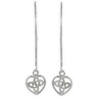 Sterling Silver Celtic Heart Threader Earrings Sterling Silver Celtic Heart Threader Earrings