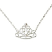 Disney Princess Sterling Silver Crown Necklace Disney Princess Sterling Silver Crown Necklace