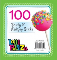 Lolli-Palooza Lollipop sticks 100 count 6 inch Lolli-Palooza Lollipop sticks 100 count 6 inch