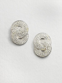 EXCLUSIVELY AT SAKS. This sparkling piece features two interlocking circles. CrystalsRhodium-plated brassSize, about .62Surgical steel post backImported EXCLUSIVELY AT SAKS. This sparkling piece features two interlocking circles. CrystalsRhodium-plated brassSize, about .62Surgical steel post backImported