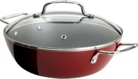 T-fal Simply Delicioso C1075264 Nonstick Dishwasher Safe Hard Enamel 3.4-Quart Caldero with Glass Lid Cookware, Red T-fal Simply Delicioso C1075264 Nonstick Dishwasher Safe Hard Enamel 3.4-Quart Caldero with Glass Lid Cookware, Red