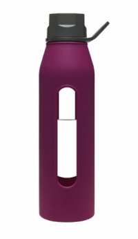 Takeya Classic Glass Water Bottle with Silicone Sleeve, Purple, 22-Ounce Takeya Classic Glass Water Bottle with Silicone Sleeve, Purple, 22-Ounce