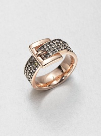 A truly dazzling style with pavé rhinestones on a buckle accented design. Glass stonesIon-plated steelWidth, about .25Imported A truly dazzling style with pavé rhinestones on a buckle accented design. Glass stonesIon-plated steelWidth, about .25Imported