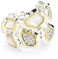 Kara Ross Nugget Mother-Of-Pearl and White Sapphire Wrap Around Gemstone Ring, Size 7 Kara Ross Nugget Mother-Of-Pearl and White Sapphire Wrap Around Gemstone Ring, Size 7