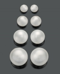 Round out your style. Versatile earring set by Unwritten features four pairs of ball studs in sterling silver (1-4 mm).