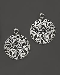 Bold sterling silver medallion earrings, glistening with faceted rock crystals. By Di MODOLO. Bold sterling silver medallion earrings, glistening with faceted rock crystals. By Di MODOLO.