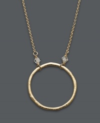 A modern interpretation on the classic eternity circle. Studio Silver's delicate design transitions perfectly from day to night with subtle green glass accents and cool, contemporary appeal. Crafted in 18k gold over sterling silver. Approximate length: 16 inches. Approximate drop: 1 inch. A modern interpretation on the classic eternity circle. Studio Silver's delicate design transitions perfectly from day to night with subtle green glass accents and cool, contemporary appeal. Crafted in 18k gold over sterling silver. Approximate length: 16 inches. Approximate drop: 1 inch.