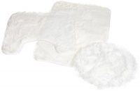 Popular Bath 3-Piece Fluff Rug Set, White