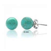Bling Jewelry 925 Sterling Silver Turquoise Gemstone Ball Stud Earrings 8mm Bling Jewelry 925 Sterling Silver Turquoise Gemstone Ball Stud Earrings 8mm