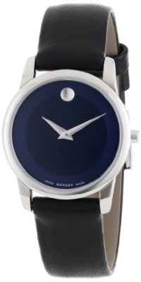 Movado Women's 0606611 Museum Classic Stainless Steel Case Black Calfskin Leather Strap Blue Dial Watch Movado Women's 0606611 Museum Classic Stainless Steel Case Black Calfskin Leather Strap Blue Dial Watch
