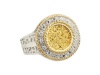 Delatori Silver with 18kt Gold Plated Accents Yellow Druzy Ring