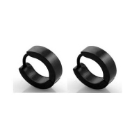 Black Men Unisex Huggie Earrings in Stainless Steel Black Men Unisex Huggie Earrings in Stainless Steel