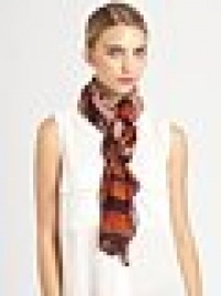 A hand-printed, tribal-inspired print on a lightweight gauze scarf.Viscose40 X 74Hand washImported A hand-printed, tribal-inspired print on a lightweight gauze scarf.Viscose40 X 74Hand washImported