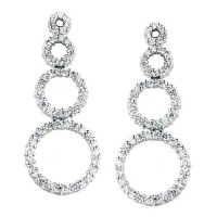Studio 925 Circles Of Fire Cubic Zirconia Sterling Silver Drop Earrings Studio 925 Circles Of Fire Cubic Zirconia Sterling Silver Drop Earrings