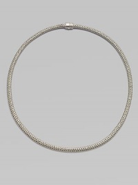 From the Classic Chain Collection. A petite style with a pavé diamond accented clasp. Sterling silverDiamonds, .19 tcwLength, about 18Push clasp closureImported From the Classic Chain Collection. A petite style with a pavé diamond accented clasp. Sterling silverDiamonds, .19 tcwLength, about 18Push clasp closureImported