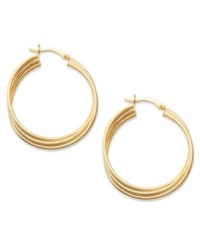 Classic chic. Every girl needs a polished pair of hoops like this traditional Giani Bernini style. Crafted in 24k gold over sterling silver. Approximate diameter: 1-1/6 inches. Classic chic. Every girl needs a polished pair of hoops like this traditional Giani Bernini style. Crafted in 24k gold over sterling silver. Approximate diameter: 1-1/6 inches.