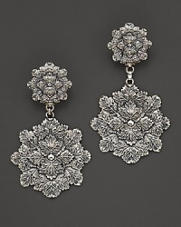 Intricately wrought sterling silver leaves form elegant earrings. By Buccellati. Intricately wrought sterling silver leaves form elegant earrings. By Buccellati.