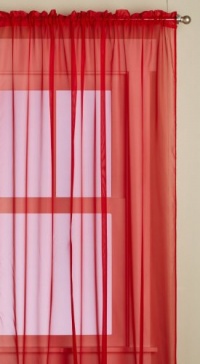 Editex Home Textiles Monique Sheer Window Panel, 58 by 84-Inch, Red Editex Home Textiles Monique Sheer Window Panel, 58 by 84-Inch, Red