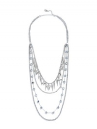 GUESS Silver-Tone Layered Spike Necklace, SILVER GUESS Silver-Tone Layered Spike Necklace, SILVER