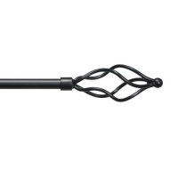 Kenney Spiral Cafe Window Curtain Rod, 48 to 84-Inch, Black Kenney Spiral Cafe Window Curtain Rod, 48 to 84-Inch, Black