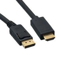CNE70196 High Quality Black DisplayPort Male to HDMI Cable Male 6ft/2M CNE70196 High Quality Black DisplayPort Male to HDMI Cable Male 6ft/2M