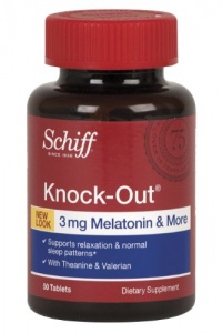 Schiff Knock-Out Melatonin with Theanine & Valerian Tablets, 50-Count