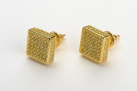 Sterling Silver Cz Micro Pave Square Cube Earring with Screw Backs Sterling Silver Cz Micro Pave Square Cube Earring with Screw Backs