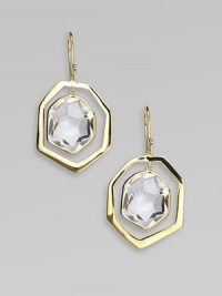From the Modern Rock Candy® Collection. A beautiful piece that truly sparkles, a single clear quartz dangles amidst a lustrous 18k gold frame. Clear quartz18k goldDrop, about 1½Hook backImported From the Modern Rock Candy® Collection. A beautiful piece that truly sparkles, a single clear quartz dangles amidst a lustrous 18k gold frame. Clear quartz18k goldDrop, about 1½Hook backImported