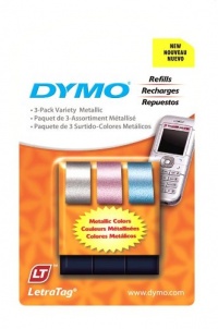 DYMO Letra Tag Label, Metallic Pink, Blue and Silver, 1/2-Inch DYMO Letra Tag Label, Metallic Pink, Blue and Silver, 1/2-Inch
