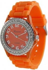 Geneva Platinum Women's 6886.Orange Orange Rubber Quartz Watch with Orange Dial Geneva Platinum Women's 6886.Orange Orange Rubber Quartz Watch with Orange Dial