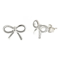 Bow Stud Earrings in Sterling Silver