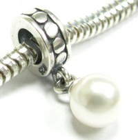 Queenberry Sterling Silver Swarovski Crystal White Pearl Dangle Bead Charm for Pandora Troll Biagi Chamilia Birthstone June Queenberry Sterling Silver Swarovski Crystal White Pearl Dangle Bead Charm for Pandora Troll Biagi Chamilia Birthstone June