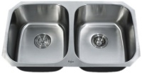Kraus KBU22 32-Inch Undermount 50/50 Double Bowl 16 gauge Kitchen Sink, Stainless Steel Kraus KBU22 32-Inch Undermount 50/50 Double Bowl 16 gauge Kitchen Sink, Stainless Steel