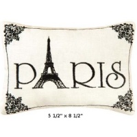 Paris - Small/Cute Embroidered ACCENT Pillow (5 1/2 x 8 1/2) Paris - Small/Cute Embroidered ACCENT Pillow (5 1/2 x 8 1/2)