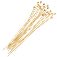 Gold Plated 2mm Ball Head Pins 21 Gauge 1.5 Inch (x20) Gold Plated 2mm Ball Head Pins 21 Gauge 1.5 Inch (x20)