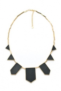 House of Harlow 1960 - Black Leather Five Station Necklace House of Harlow 1960 - Black Leather Five Station Necklace