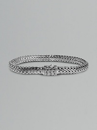 Sterling silver large oval chain bracelet. Spring clasp 8½ long Handmade in Bali