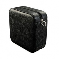 Mele Dana Faux Leather Jewelry Box - Black - 5W x 2.25H in. Mele Dana Faux Leather Jewelry Box - Black - 5W x 2.25H in.