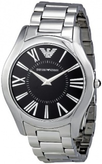 Emporio Armani Men's AR2022 Slim Black Lacquered Dial Watch Emporio Armani Men's AR2022 Slim Black Lacquered Dial Watch